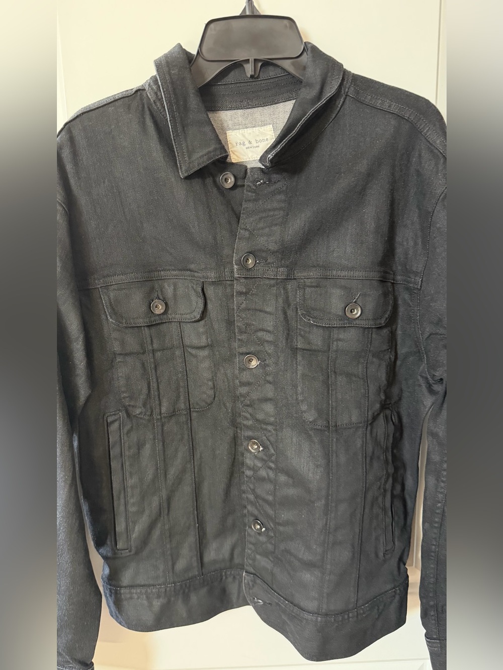 rag & bone Black Lightweight Button-Up Jacket